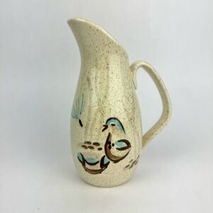Vintage 1960s Red Wing Pottery Bob White 7” Handled Creamer Hand Painted USA